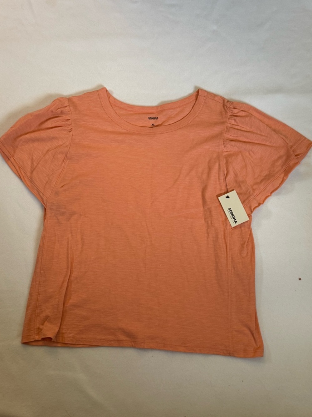Sonoma Coral Puff Sleeve Tee size xl
